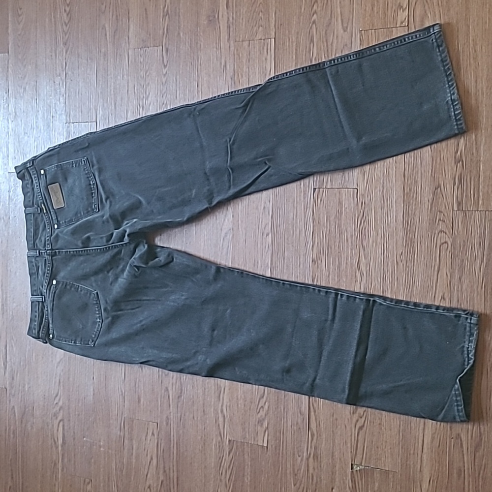 Vintage 90s Wrangler Black Denim Jeans Bootcut Mens Size 36x34 USA MADE - Picture 12 of 16